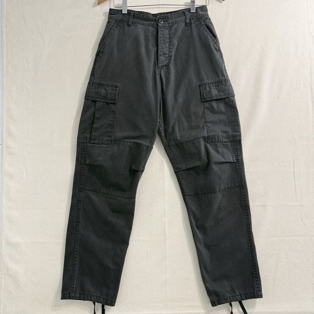 Military BDU Cargo Pants Mens Small Regular Black Tactical Utility Drawstring